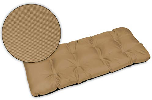 SuperKissen24. Sitzkissen Bankkissen Bankauflage für Gartenbank - 100x50 cm - Outdoor und Indoor - Beige
