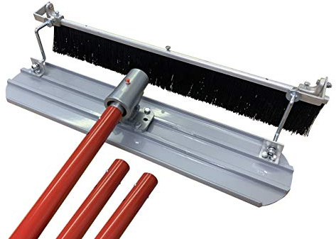 Concrete Finishing Broom Brush Kit with Magnesium Bull Float Options Concrete Tools (4ft Concrete Broom, Mag Bull Float Kit, 3 Poles)