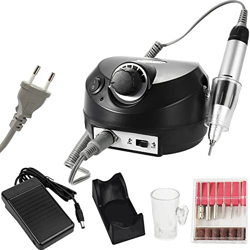 Fresa per Unghie Professionale 30000 giri, Layhou Aspiratore Unghie del chiodo dei Corredi Manicure della Lucidatrice Dellarchivio della macchina Trapano Elettrico con 6 fresa Punte