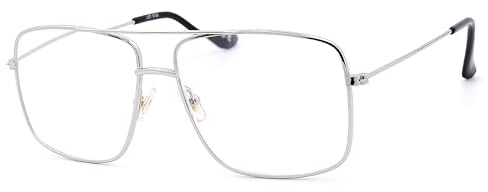NEW VISION Lesebrille, Pilotenbrille Herren Unisex, Metallrahmen, Klassische Retro Lesebrillen NV5728, Lesehilfe für Damen Herren (Silber, 2.5)