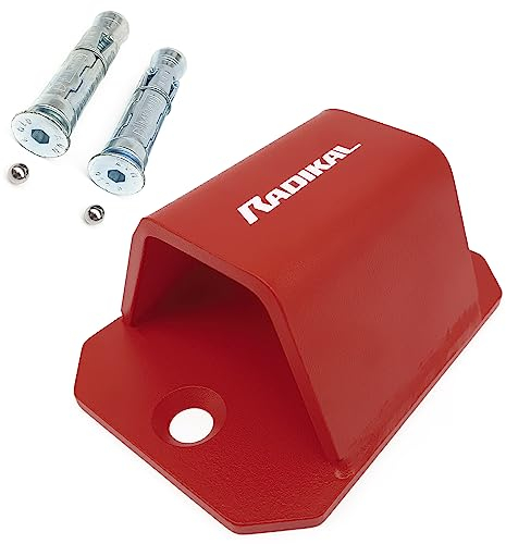 RADIKAL RK545R Ancoraggio a Terra per Catena antifurto Fino a ø50, più Sicuro con 2 bulloni di espansione protetti, più visibile, Fissaggio antifurto da Parete, parcheggio per Moto, rimorchio,