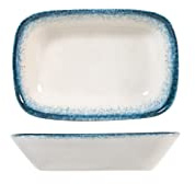 H&H Jupiter Piattino Rettangolare in Porcellana, 12cm, Design Moderno, Elegante, Sfumature Blu