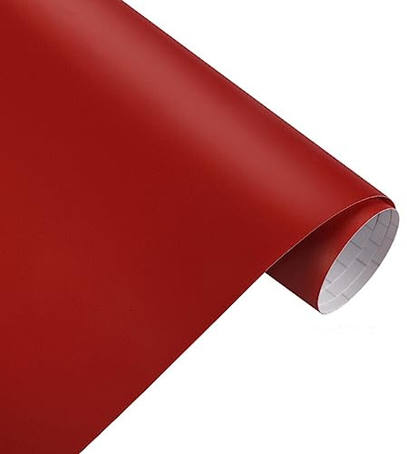 DIY Auto Folie Vinyl,Wasserdichter Autofolie Aufkleber mit blasenfreier Klebefolie Selbstklebend DIY Ganzkörper Auto Styling Aufkleber Fahrzeug Lackschutzfolie für Motorrad Laptop,50 * 200cm,Rot