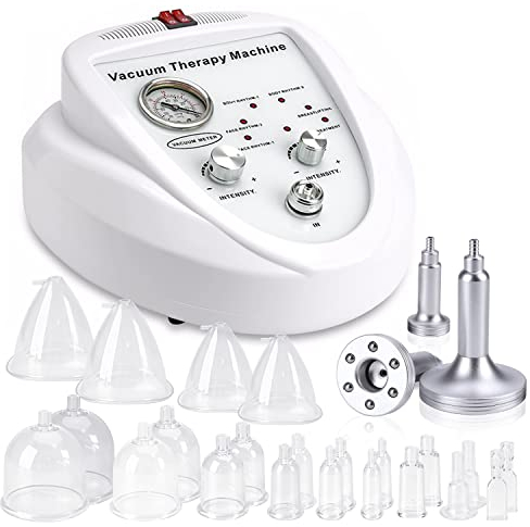 Yofuly Elettrico Massaggiatore per la Vuoto, Multifunzionale Massaggio Corpo a Vuoto, Macchina Massager del Vuoto per Coppettazione con 30 Coppe per il Vuoto e 3 Impugnature Gua Sha