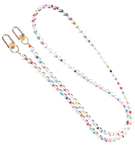 ULTECHNOVO Cordón para móvil, Cuerda para Móvil Universal, Diseño creativo y lindo de cadena de cuentas. Cordón para celular con hebilla Compatible la Mayoría de Las Fundas de Teléfono cámara, mochila
