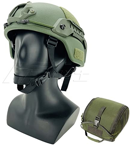 TS TAC-SKY Mich2000 Aramid GA NIJ IIIA Outdoor Schutzhelm Kevlars Schneller Militärischer Ballistischer Taktischer Helm 10mm Dick, Gewicht 1.5KG, Mit Helmtragetasche (Color : OD)