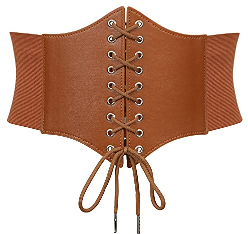 JasGood Damen Korsett Gürtel Schnürkorsett Elastischen Breiten Band, Gebundener Waspie Taille Gürtel Hüftgurt für Damen Halloween