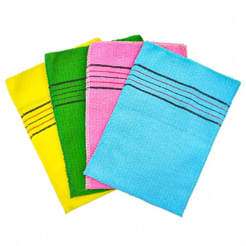 ANCLLO 16Pcs Asian Body Scrub Exfoliating Cloth Italy Towel Korean Exfoliating Mitt for Removing Dead Skin Callus Scrubbing Shower Spa Scrub Mitt Bath Accessories