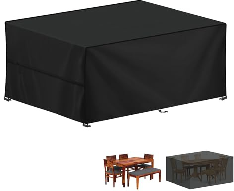 LAMUNI Housse pour Mobilier de Jardin, 420D Oxford Bâche Table de Jardin
