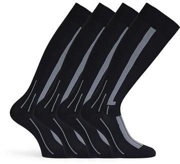 Basic Treasure 2 Paar Kompressionsstrümpfe Damen und Herren – Stützstrümpfe für Flug, Reise & Alltag (Schwarz, 43-46)