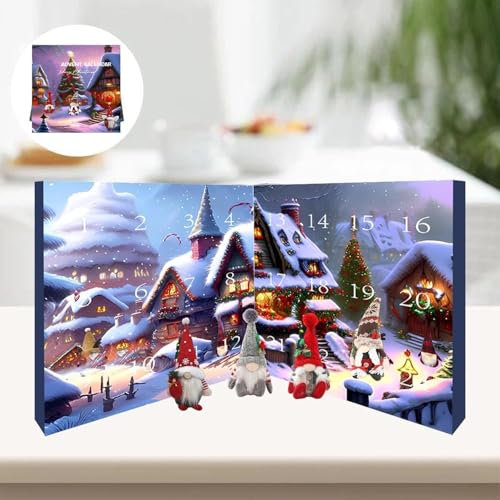 Wichtel Adventskalender 2024 | Plüschzwerg Weihnachts Countdown Kalender | Zwergenpuppen Adventskalender für Weihnachts Deko