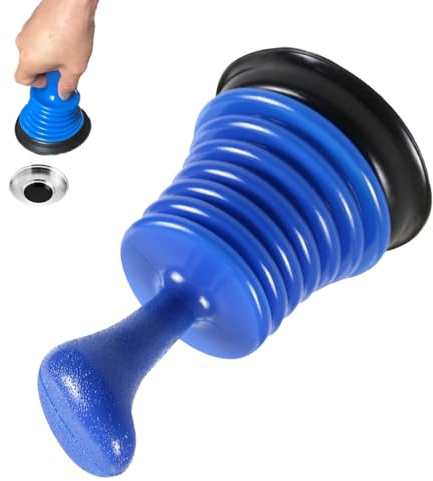 Yonfas Sink Plunger – Toilet Plunger for Unblocking Drains, Long Handle for Easy Grip, Effective Drain Cleaning Tool