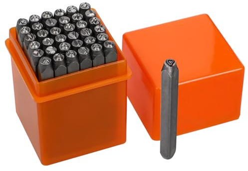 TOKIDNY Kit Estampage Métal avec Tampons à Lettres Et Chiffres De Poinçons pour Fabrication De Bijoux Travail du Boîte De Rangement Incluse