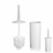 Toilet Brush & Holder Set Heavy Duty Bristled Brush With Plastic Handle And Matte Plastic Holder Free Standing Non Slip Grip Toilet Cleaner Brush Bathroom Essential H34x10cm(1pk) (White)