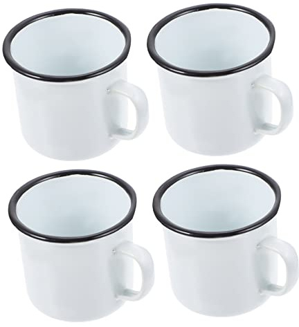 HOLIDYOYO 4pezzi Tazza Smaltata Per Uso Tazza Da Tè Smaltata Resistente Da Bere Creativa Per Ufficio