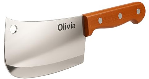 Mannaia da Cucina Professionale 29 cm – Lama Acciaio Inox Ultra Affilata, Manico Ergonomico in Legno, Coltello Macellaio/Cleaver per Carne, Ossa e Verdure