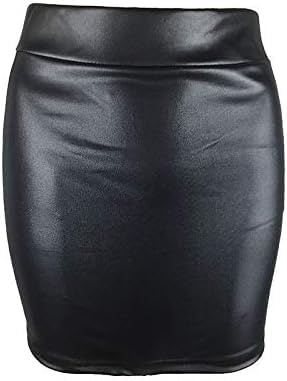 harlogistics Women’s Sexy PU Mini Skirt| Office Wear, Party and Club Night |Stylish and Versatile High-Shine Look|Flattering Fit for All Body Types|Trendy Short for Work and Evening Wear(Black,12)