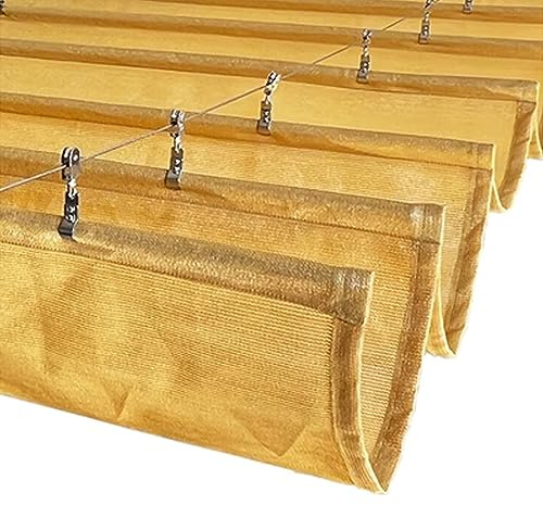 Voile d'ombrage rétractable en forme de U – Protection solaire à 90 % contre les rayons UV, tissu respirant, filtre la lumière, pour terrasse, pergola, 0,6 x 8 m, avec accessoires