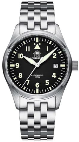 ADDIESDIVE Reloj Automático para Hombre Resistente al Agua Movimiento de 200 Metros 8215 Vintage C3 SuperLuminous Analog uhr AD2519