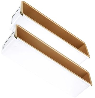 QUEENYARD Moldes para hornear pan, paquete de 2 moldes rectangulares para hornear pan con revestimiento antiadherente de aleación de aluminio para pasteles, tostadas y pasteles