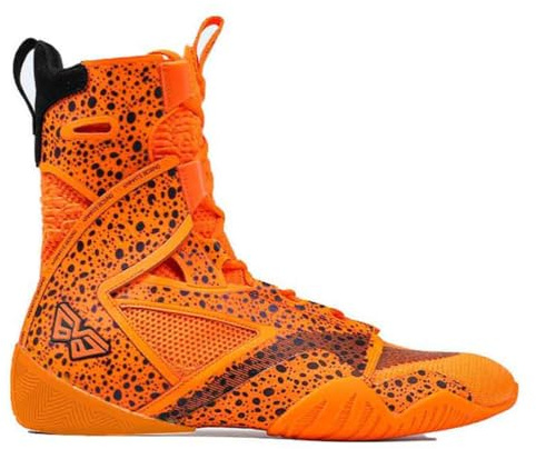 FJJLOVE Chaussures De Boxe pour Hommes Légères, Respirantes, À Tige Haute, Chaussures De Sport De Combat, Confortables pour L'entraînement De Kickboxing.,Orange,44 EU