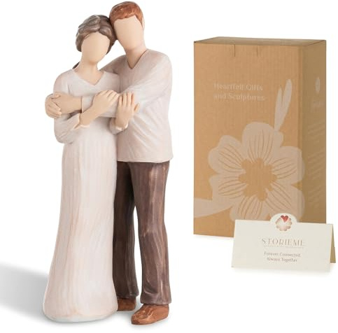 Storieme Mom Gifts for Christmas from Son: Mother and Adult Son Embracing Resin Figurines Statues - Sentimental Keepsake Present for Mother's Day & Birthday