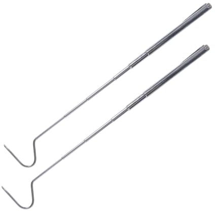 VALICLUD Lot de 2 Crochets Télescopiques en Acier Inoxydable 71 CM pour Attraper Serpents et Reptiles Crochet Lisse sans Arêtes Poignée Ergonomique Utilisation Sécurisée en Extérieur