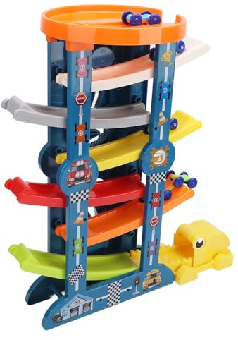 Fdit Rampa de Juguete para Coche de Carreras con Deslizamiento Flexible, Juego de Bricolaje con Accesorios para Niños, Creatividad e Imaginación, Adecuada para Niños Mayores de 3 Años, Materiales
