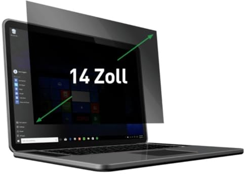 Leitz Laptop Blickschutzfilter 14 Zoll (16:10), Abnehmbare Schutzfolie für Laptops, Mit Blaulichtfilter und Blendschutz, Beidseitig verwendbar, Touchscreen kompatibel, Made in Germany, 69090000