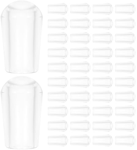 NULYLU 100 Pezzi Tappi Terminali Trasparenti in Pvc per Ganci Appendiabiti, Copri Punte Filettate da 5mm, Protezione per Estremità Affilate di Grucce e Fili Metallici, Facile