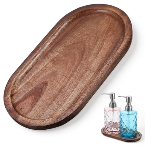 Tablett Ovales Kleines Serviertablett Holztablett Deko Schlemmerplatte | Tablett Dekotablett Holzbrett Deko für Party-Dinner Hochzeitsessen Obst-Snacks Vorspeisen