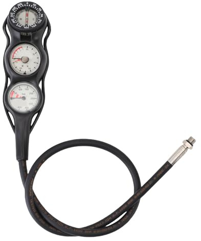 VGEBY 3 Diving Console, Depth Pressure and Compass for Scuba Diving, with Easy to Read Display for Underwater Adventures