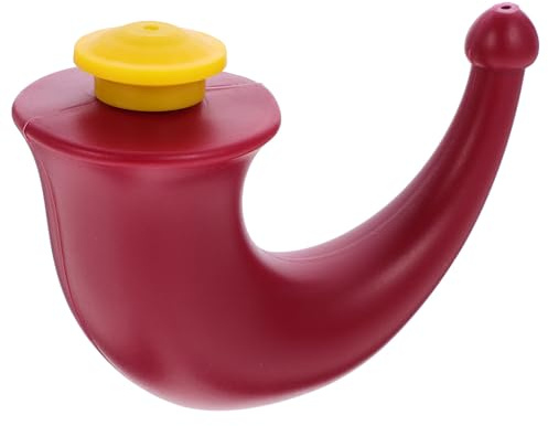 NULYLU Pot de Yoga Rouge pour Irrigation Nasale, Lavage Nasal Bec Incurvé Long, Nettoyage Sinus et Nez Obstrué, Nettoyeur Nez Pratique pour Usage Domestique et Voyage