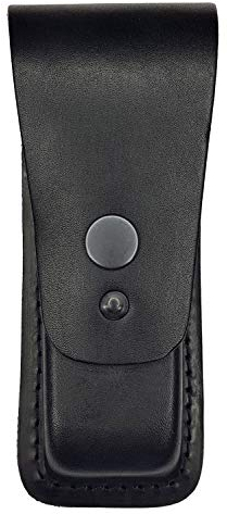 VlaMiTex M1 Magazintasche aus Leder schwarz für Doppelreihige Magazine 9mm .38 .40 Cal