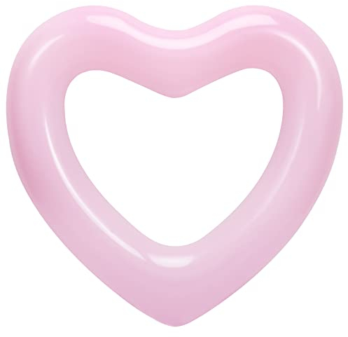 HeySplash Anello di Nuoto, Salvagente Galleggiante ad Anello in Formato Cuore, Galleggiante Gonfiabile della Piscina per Adulti 47.3 x 39.4(120cm x 100cm) – Rosa