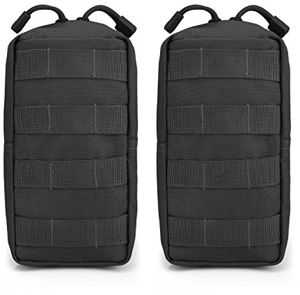 G4Free 2 Pack Bolsas Tácticas Molle Equipo de Gadgets de Utilidad Compacta Bolsa EDC Paquete Pequeño Bolsa de Cintura Chaleco de Pecho Alforja para Acampar al Aire Libre Senderismo Trekking