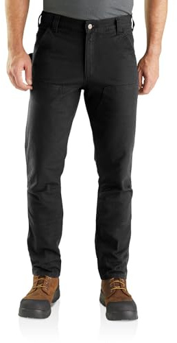 Carhartt Workwear Carhartt Straight Fit Stretch Duck Double Front Pantalon utilitaire de travail, Noir 001, W38/L32 Homme