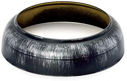 Messing Baldachin flämisch schwarz-Silber Ø 140mm x 16mm Rosette Deckenbaldachine, Lampenbaldachin, Leuchtenbaldachin und Metallbaldachin (Aufsatz - Schwarz-Silber)