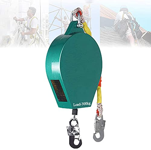 HJKHNK Höhensicherungsgerät 5m/10m/15m/20m/30m, Absturzsicherung Einziehbar, Fallschutz Seil Personenfallbegrenzer für Dachdecker, Last-300KG