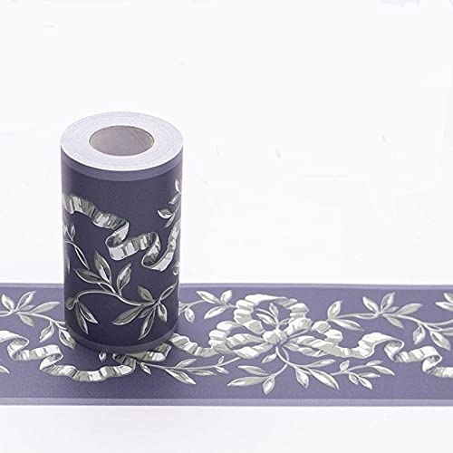 Tapetenbordüre selbstklebend Blaue Rebe PVC Sockelleiste Dekorative Bordüre Selbstklebende Home Bordüre Küche Tapetenbordüre selbstklebend für Badezimmer Wohnzimmer 10x1000CM