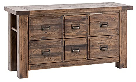 Woodkings Waschtisch Cancun I 140cm aus rustikalem Holz I Waschtischunterschrank Doppelwaschtisch I Altholz Badmöbel für Badezimmer I Unterschrank Badschrank