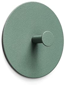 Gancio da Parete Grigio Verde Nordico – Autoadesivo, ideale bagno, cucina, toilette, porta asciugamani senza fori, colorato opaco – Ganci adesivi