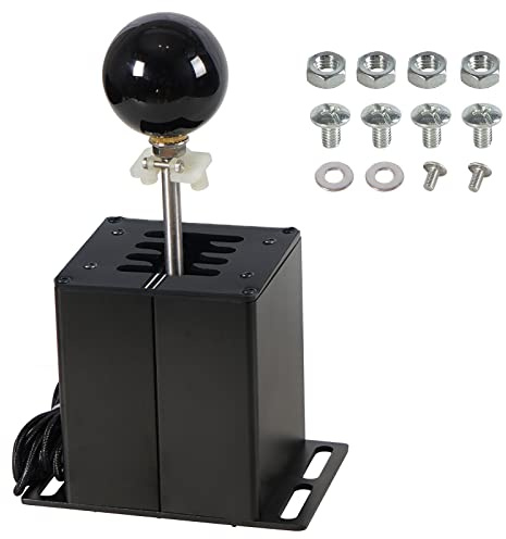 Htostar Racing PC USB Simulator Racing Shifter Compatible with G29 G27 G25 G920 T300RS/GT Steering Wheel Sequential H Gear Shifter Compatible with ATS ETS Dust WRC Sim Racing Games 7+R Black