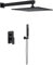 TVTIUO Set De Ducha Sistema Empotrado Negro,Columna para Baño,Alcachofa 30cmx30 cm, de Mano,Cuerpo de Latón