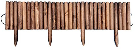 MERAXI Bordi in Legno Staccionata da Giardino, Plug-in per Esterni Erba Prato Aiuole Bordi per Piante per Pannelli Decorativi per Sentieri Paesaggistici,Basso,120×30cm