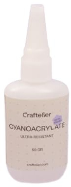 Craftelier - Cyanoakrylatlim för multimaterial med precisionsmunstycke för enkel och bekväm applikation | Transparent, snabb och robust torkning | Hårda ytor | Kvantitet 50 gr
