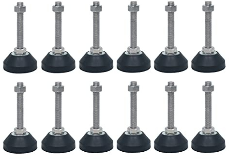 JUMELA Copas de pie Ajustables de pie Fijo mecánico, Base de Goma sólida, pies con bisagras, Patas de Muebles, pies de nivelación 10 Piezas (Size : 40*m12*80mm)