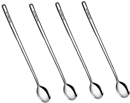 Esslöffel Rührlöffel aus Edelstahl 304 mit langem Griff, kleiner Löffel, kreativer Eislöffel, Dessert-Honiglöffel Esslöffel (Color : A)