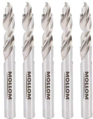 MOLLOM Forets à étages de 5 pièces pour scie cloche au carbure | Foret central pour scie-cloche au carbure pour métal, acier, fer, aluminium, bois, plastique