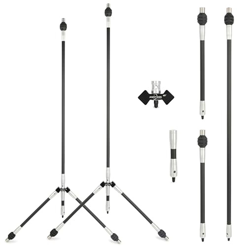 Bogenschießen Bogen Stabilisator Balance Bar Set 30 28 Hauptstange 12 10 Seitenstange 5 4 Extender Carbon Stoßdämpfer Dämpfung für Wettkampf Recurve Compoundbogen (Silber, 30 Zoll/45 Grad)